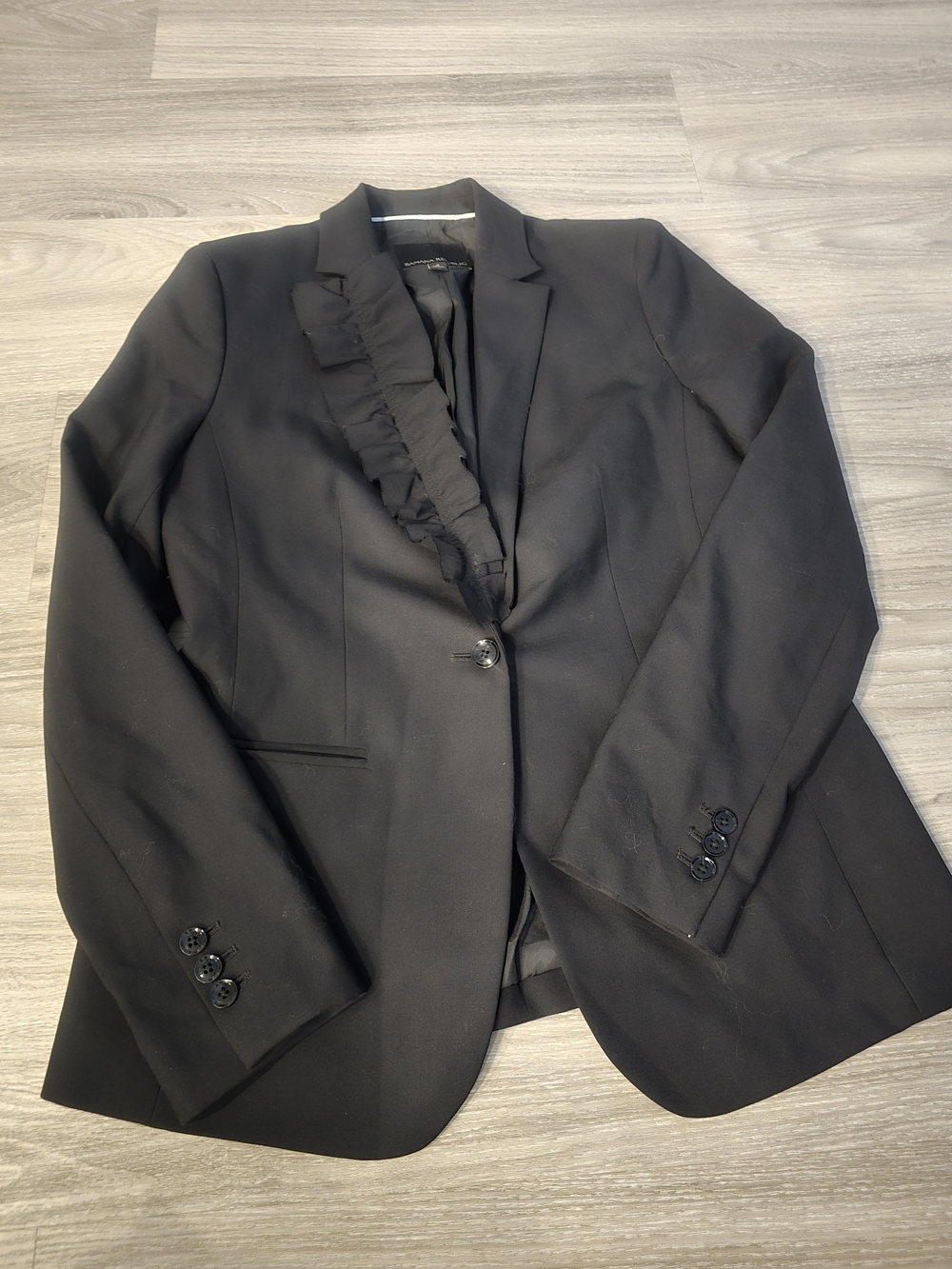Banana Republic Black Ruffle-Trim Blazer